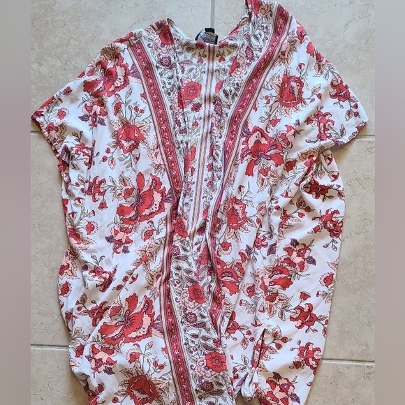 Angie Duster Kimono Red Cream - Picture 4 of 6